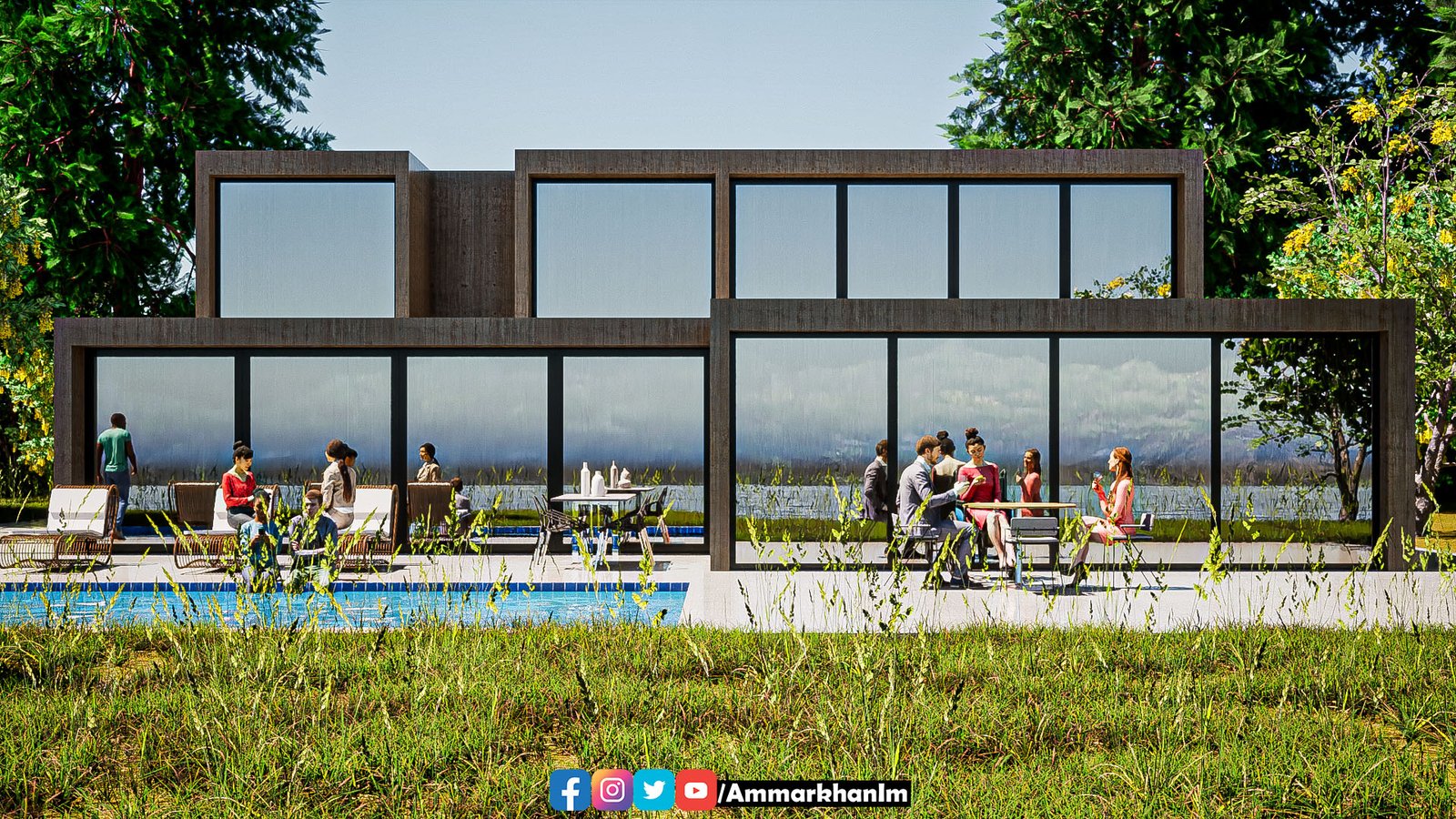modern house on beach Twinmotion 2022