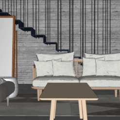 Open Living Room Sketchup Model