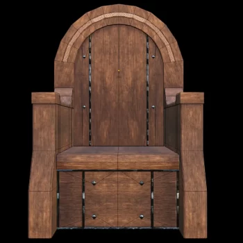 Low Poly Medieval Wooden Chair from Ac Valhalla